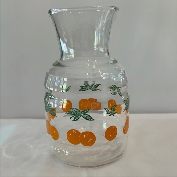 Vintage Orange Juice‎ Carafe Decanter 5 Matching Juice Glasses - Picture 4 of 11
